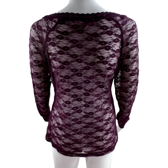 Mudd Lace Henley L Top SA Deep Red ASO Katherine Pierce The Vampire Diaries Y2K - Picture 2 of 11